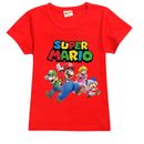 New 2-8 Years Boys Cotton Kids Super Mario Red T-shirt Children Top Tee