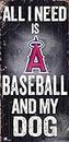 Fan Creations MLB Los Angeles Angels Unisex Los Angeles Angels Baseball and My Dog Sign, Team Color, 6 x 12