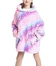 Pterygoid Couverture à capuche surdimensionnée en polaire sherpa, couverture à capuche moelleuse et chaude avec poche avant pour enfants et adolescents, violet, XXL-4XL