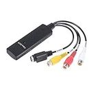 Cleantt Auxiliary VHS to Digital Converter USB 2.0 Video Converter Audio Capture Card VHS Box VHS VCR TV to Digital Converter Support Win 2000/ Win 10/ Win 7/Win 8 /Win Xp/Win Vista Linux Mac/Android