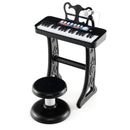 Costway Kids Piano Keyboard 37-Key Kids Toy Keyboard Piano with Microphone for 3+ Kids-Black