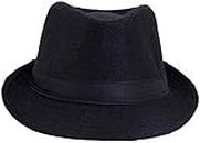 GIFFEMAN Fedora Hat for Men and Women UV Protection Summer Hat Travel Use Cream Pack of 1 (Black)