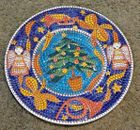 LARGE PIER 1 IMPORTS CHRISTMAS PLATE CHARGER PLATTER WALL DECOR XMAS TREE ANGELS