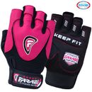 Farabi Weight Lifting Gloves Pink Womens Gym fitness workout Gel straps Ladies 