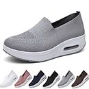 2023 New Women's Orthopedic Sneakers,Womens Air Cushion Slip-on Walking Shoes (Grey,37)