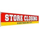 Large Store Closing Sign Banner Going Out of Business Banner Large Retail Store Closing Sign Everything Must Go Advertising Banner, 1.6 x 9.8 Feet