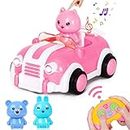 Wrystte Toys for 2 3 4 5 6 7 Year Old Girls,2.4G Remote Control Cars for Kids,RC Car for Toddler Girls Age 2-7,Mini Toy Cars for Kids with Light&Music Girls Xmas Birthday Gifts Toddler Girl Toys Pink
