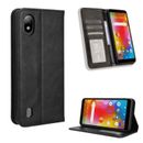 For Boost Mobile Bounce 4G Magnetic Buckle Retro Texture Leather Phone Case