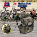 2 in 1 Folding Stool Backpack Camping Chair Hunting Fishing Outdoor Chair AU
