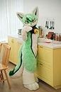 Bell Green Cat Cute Husky Fursuit Fullsuit Teen Costumes Full Furry Suit Furries Costume Anime CUSTOM FOR Adult