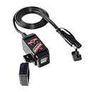 MOTOPOWER MP0608A 3.1Amp Motorcycle Dual USB Port SAE to USB Adapter Battery Monitor with Switch Control and LED Indicator