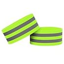 Proberos® 2Pcs Elastic Arm Band Wristband for Running Safety Reflective Arm Band for Night Running Safety Gear Reflective Wristbands for Men Women, Green
