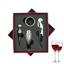 Introducing the Innovative Bar Tools Wine Bottle Opener 4-Piece Set: Premium Stainless Steel Corkscrew in a Stylish Gift Box