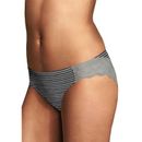 Plus Size Women's Comfort Devotion Lace Back Tanga Panty by Maidenform in Steel Stripe Black (Size 8)