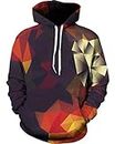 sanatty Unisex Realistic 3D Print Galaxy Pullover Hooded Sweatshirt Hoodies with Big Pockets (Small/Medium, polyhedro)