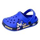 Cartoon Kids Garden Shoes Toddler Clogs Sandals, Slip on Water Shoes for Boys, Children Beach Slipper, Blue, 9 Toddler