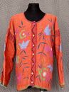 GUDRUN SJODEN vintage jacket, size S/M, lined, buttons, 3/4 sleeves, linen