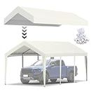 leheyhey Carport Replacement Canopy 10' x 20' Outdoor Carport with Ball Bungees 600D Oxford Canopy Tent Top Garage Shelter Cover Waterproof & UV Protection，8 Legs Not Included Frame