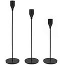 LXTaoler Candle Holders for Taper Candles, Set of 3 Metal Candle Stand Modern Decorative Candlestick Holder for Wedding, Dinning, Party (Black)