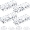 4 Pcs Cable Organizer Box with 40 Pcs Wire Ties, Clear Plastic Cord Storage Box with Lid, Electronics Organizer for Home Office Desk Organizers and Accessories