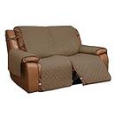 Easy-Going Loveseat Recliner Cover, Reversible Couch Cover for Double Recliner, Split Sofa Cover for Each Seat, Furniture Protector with Elastic Straps for Kids, Dogs, Pets(2 Seater , Camel/Ivory)