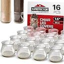 16 PCS Chair Leg Floor Protectors with Felt Pads X-Protector - Furniture Pads for Hardwood Floors - Clear Chair Pads - Ideal Floor Protectors for Chairs - Beige Chair Leg Covers - Protect Floors!