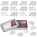 48 PCS Paper Clips, 6 Colors Elephant Shaped paperclips Cute Animal Bookmark in Gift Box for Office Supplies School Gifts Decoration
