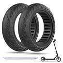 OUXI 2 Pack 10 x 2.125 Solid Tyre, 10 inch Solid Tyre Pure Electric Scooter Puncture Proof Rubber 10x2.125 Solid e-scooter Tyre Flat Free Explosion Proof Tire Replacement Wheel Front/Rear 2PCS Black