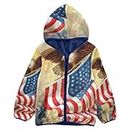 CBBYY Bald Eagle American Flag Fleece Zip-up Hoodie Sweatshirt 3-10 Years,Sherpa Jacket Hoody Coat with Pocket