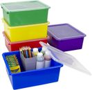 Letter Size Deep Storage Tray – Organizer Bin with Non-Snap Lid for Classroom, O