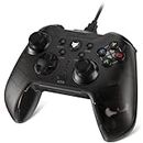 EvoFox Elite X Wired Gamepad for PC with Dual Vibration Motors, 2 Macro Back Buttons, Translucent Shell Controller for pc (Black)
