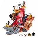 Fisher-Price Imaginext Le Bateau Pirate-Requin, 2 Figurines de Pirates, 4 Projectiles/Accessoires Inclus, Jouet pour Enfant de 3 à 8 Ans 1 Boîte