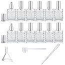 YU FENG 12pcs Glass Perfume Atomizer Spray Bottles Empty Refillable with Funnels Pipettes Dispensers for Essential Oil