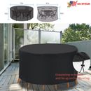 Outdoor Patio Round Furniture Cover Waterproof Windproof Table Chair Set Covers