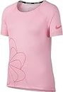 Nike Girl's Regular Short Sleeve TOP (938910-654 White/Pink S)