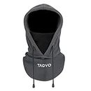 TAGVO Winter Thermal Fleece Balaclavas, Soft & Warm Adjustable Hood Hat Skiing Face Cover Face Mask Neck Warmer Snood Neck Gaiter for Running Skiing Cycling Motorbikes Hiking- Men & Women Grey-Black