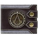Lineage Assassin'S Creed Syndicate London Billetera/Cartera Emblema de Engranaje Metálico Bi-Fold ID & Porta-Tarjetas, Marrón