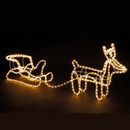 Grande illuminazione a LED renna di Natale e slitta decorazione corda giardino esterno