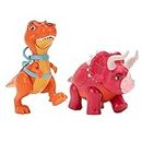 Dino Ranch Deluxe Dino 2-Pack - Features Biscuit, a 5-Inch Toy T-Rex, and Angus, a 4-Inch Toy Triceratops - Toys for Kids Featuring Your Favourite Pre-Westoric Ranchers