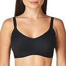 Warner's womens Easy Does It Underarm Smoothing With Seamless Stretch Wireless Lightly Lined Comfort Rm3911a Bra, Rich Black, X-Large US