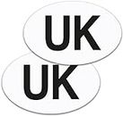 TMS - Magnetic NEW UK Car Stickers For Europe 2021, 2 Pack For Driving Abroad. Strong, Durable, Weather Resistant, Long Lasting, UK PLATES, SIGNS FOR Use In The EU or European Countries (White)