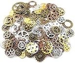kuou 100 Grams Cogs and Gears, Steampunk Charms Accessories Assorted Antique Steampunk Craft for Crafting Jewelry Making Accessories