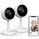Little elf Camera 2 Pack, 2K Indoor Security Camera Wireless for Pet/Elder/Baby Monitor, Pet Camera with Night Vision, Human Motion Detection, 2-Way Audio, WiFi Camera Work with Alexa