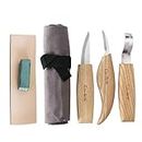 Wood Carving Hook Knife, 3 Knives Wood Carving Tools with Set High Manganese Steel Blade for Carving Spoons And Bowls, Carving Tools Come with Leather Strop Polishing Compound And Cloth Roll Bag