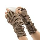 Ripped Crochet Gloves - Fairy Aesthetic Accessories (Brown)