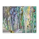 Leopold Survage Cubismo Cuadros al óleo "Pareja en el bosque" Impresión en lienzo. Cuadro de arte de pared de lienzo para decoración del hogar 20x24cm (8x10in) sin marco