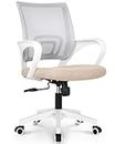 NEO CHAIR Office Chair Computer Desk Chair Gaming - Ergonomic Mid Back Cushion Lumbar Support with Wheels Comfortable Mesh Racing Seat Adjustable Swivel Rolling Home Executive (Beige)