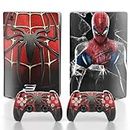 Verilux® Skin Cover Sticker for PS5 Disc Edition Game Console and Controller Spiderman Themed Skin Cover Vinyl Sticker Creative Anti-Scratch Sticker for PS5 Disc Edition Game Console and Controller