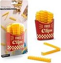 Homava French-Fries-Shaped Bag Clips to Seal Opened Food Packages | Fun Bag Clips for Food in a Magnetic Box to Always Be at Hand | Cute Kitchen Accessories | Pack-12
