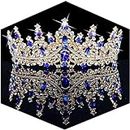 TOBATOBA Crystal Wedding Tiara for Women Crown for Women Royal Queen Crown Headband Metal Princess Tiara for Bride Quinceanera Headpieces for Birthday Prom Pageant Halloween Costume Cosplay, Blue